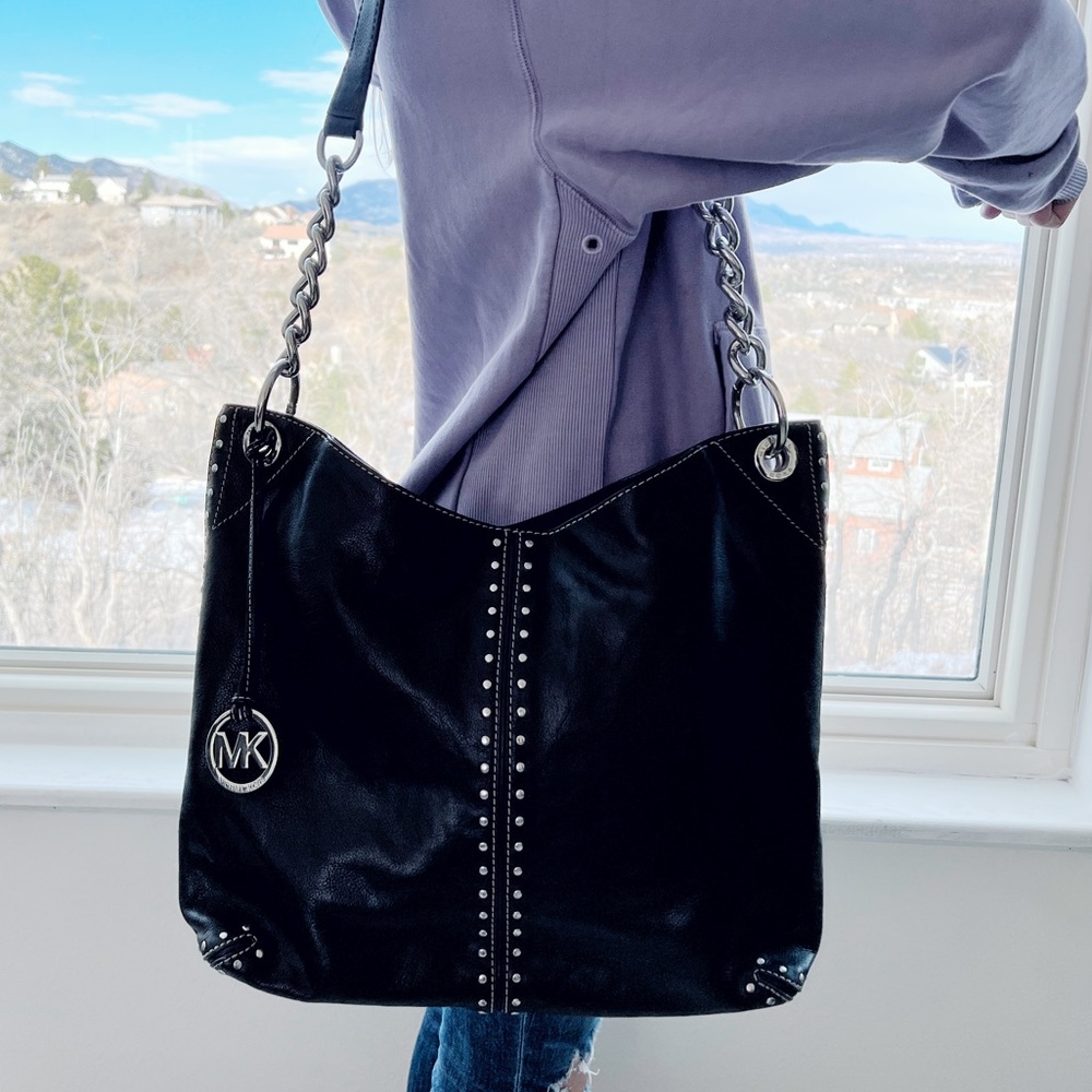 Michael Kors Studded Black Hobo
